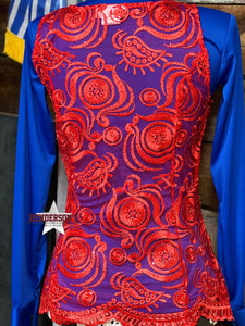 Load image into Gallery viewer, Red Lace Show Vest - Henderson&#39;s Western Store