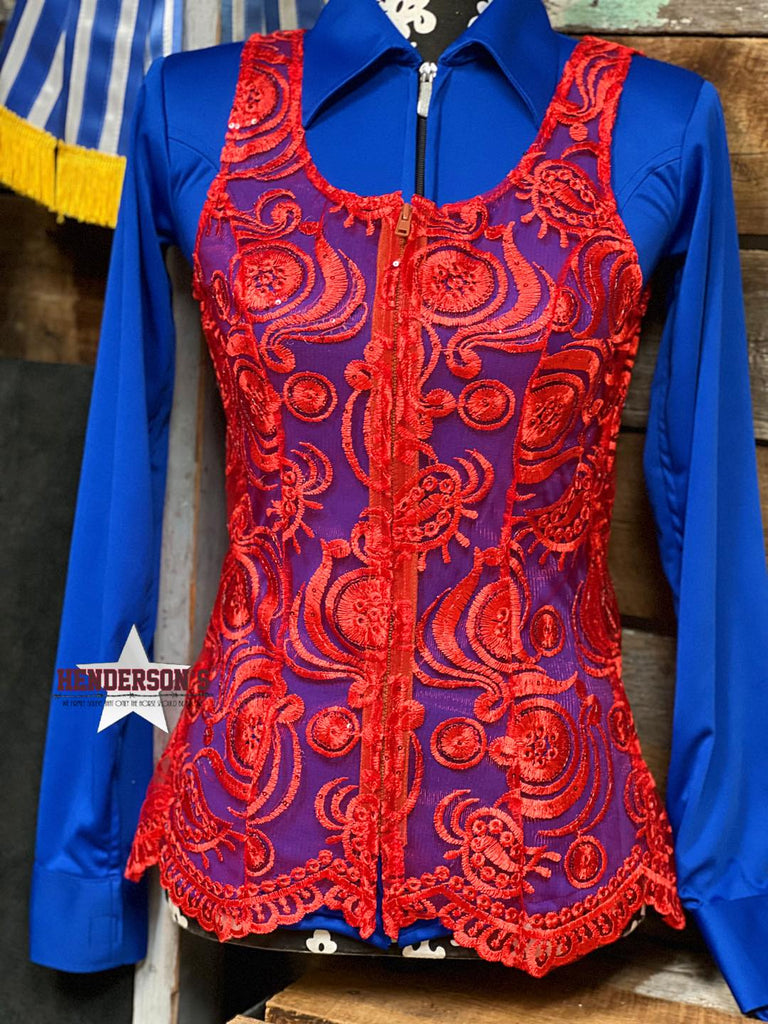 Red Lace Show Vest - Henderson's Western Store