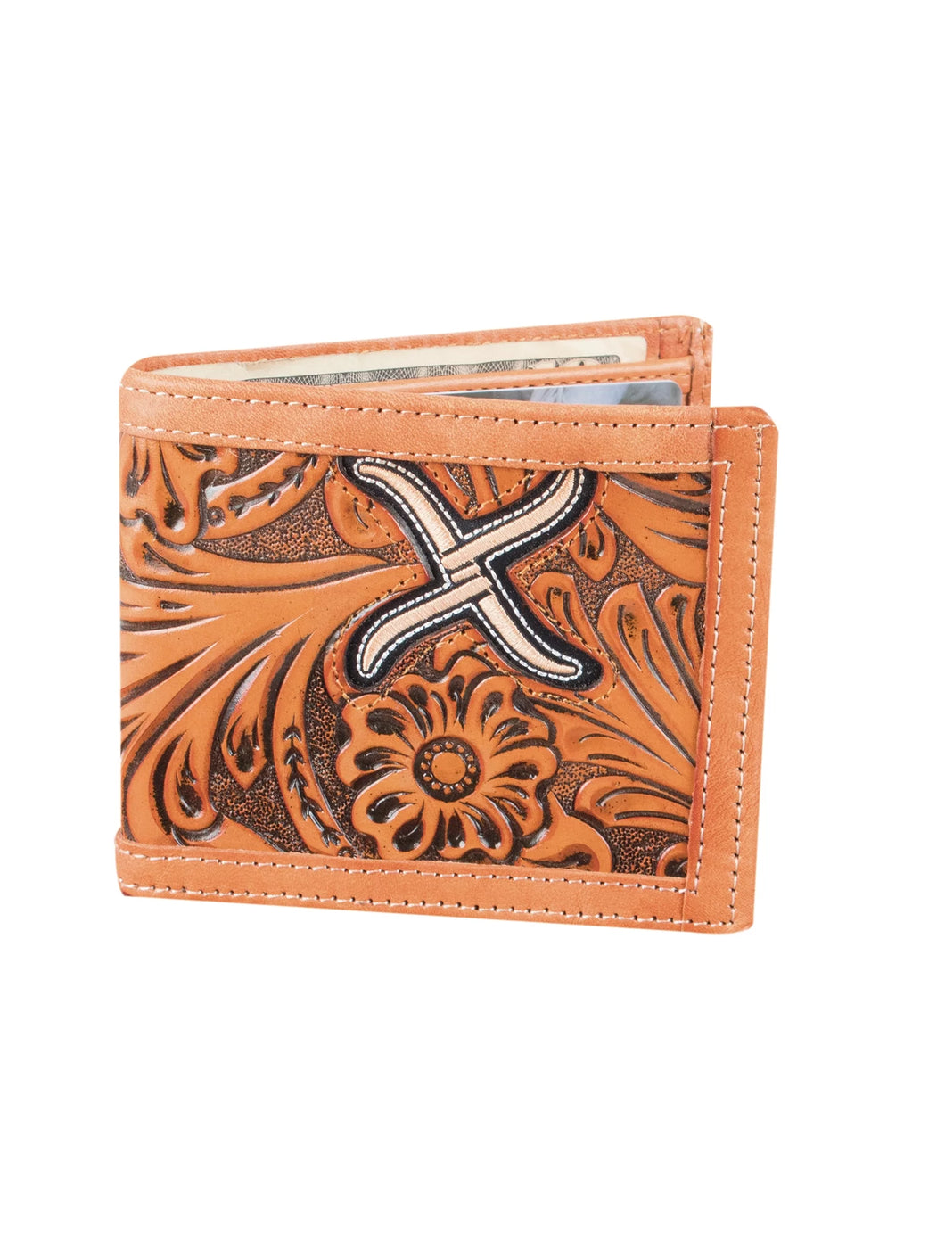 Twisted X Wallet ~ Tan Tooled ~ Tri-fold - Henderson's Western Store