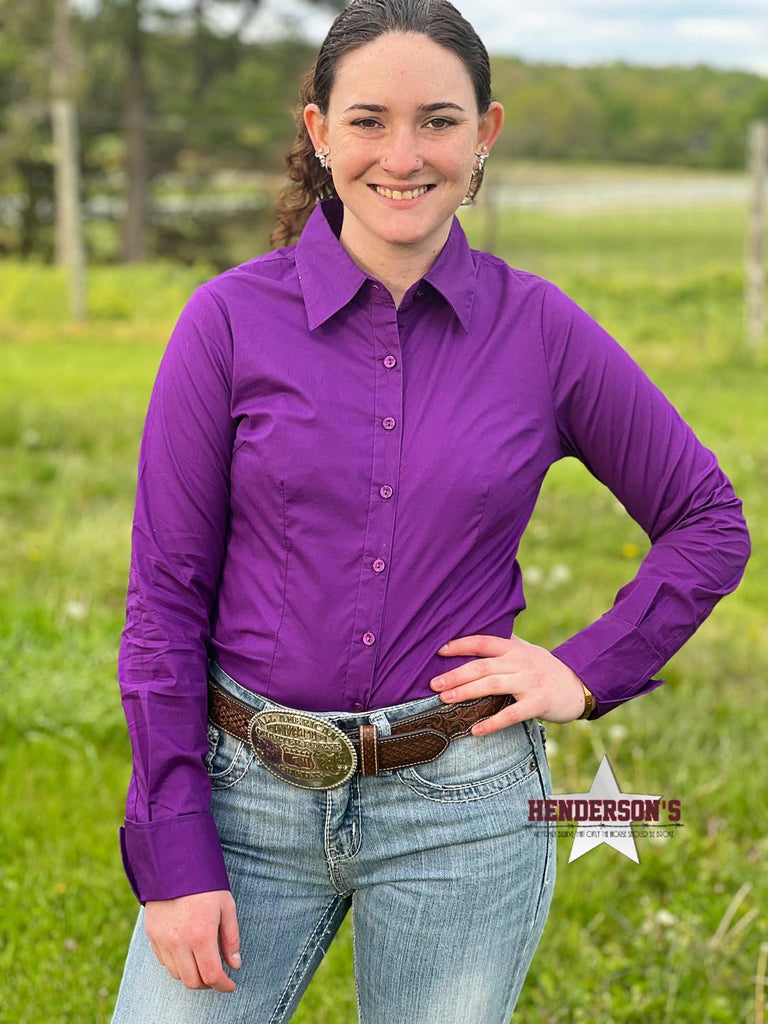 Solid Button Down Shirts ~ Purple - Henderson's Western Store