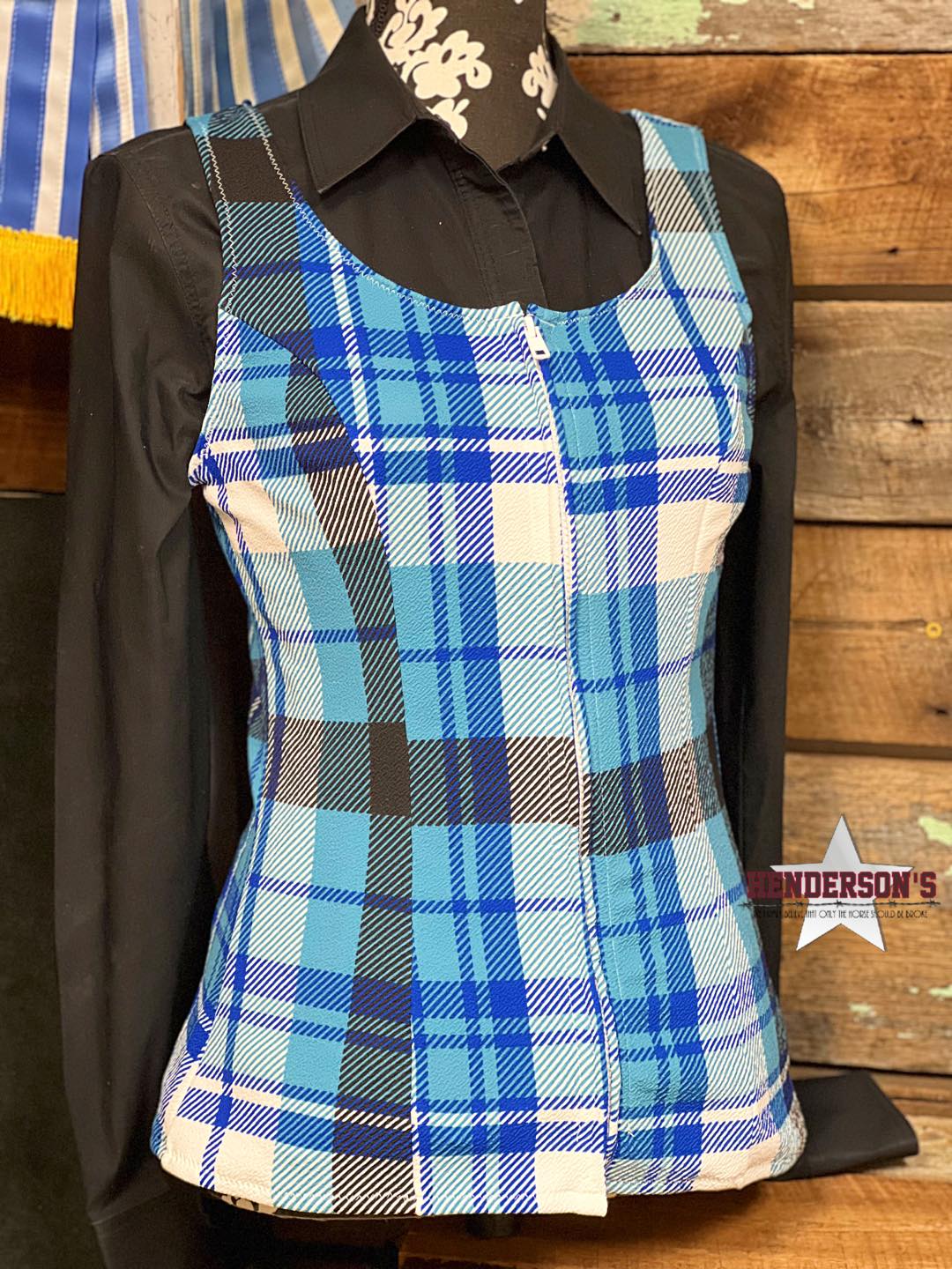 Blue Plaid Vest - Henderson's Western Store