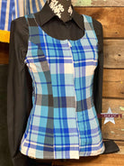 Blue Plaid Vest - Henderson's Western Store
