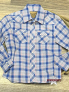 Boy's Wrangler Retro Plaid ~ Blue - Henderson's Western Store