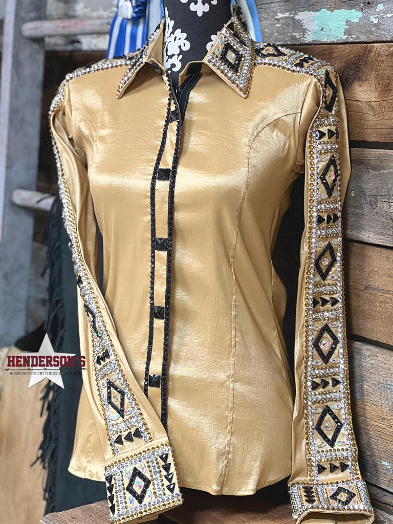 Conceal Zipper Show Shirt ~ Gold - Henderson's Western Store
