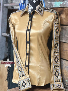 Load image into Gallery viewer, Conceal Zipper Show Shirt ~ Gold - Henderson&#39;s Western Store