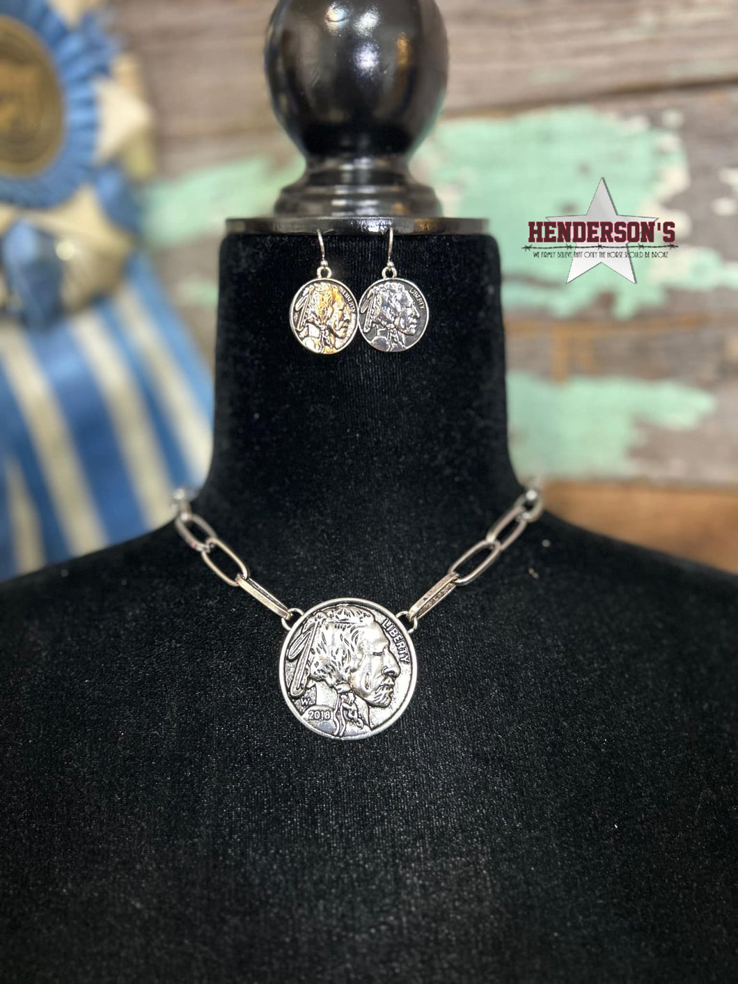 Indian Head Necklace Set - Henderson's Western Store