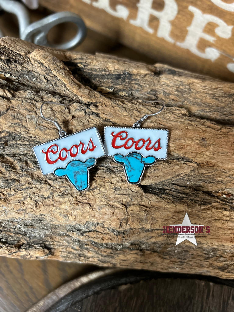 Coors W/Cowhead Earrings - Henderson's Western Store