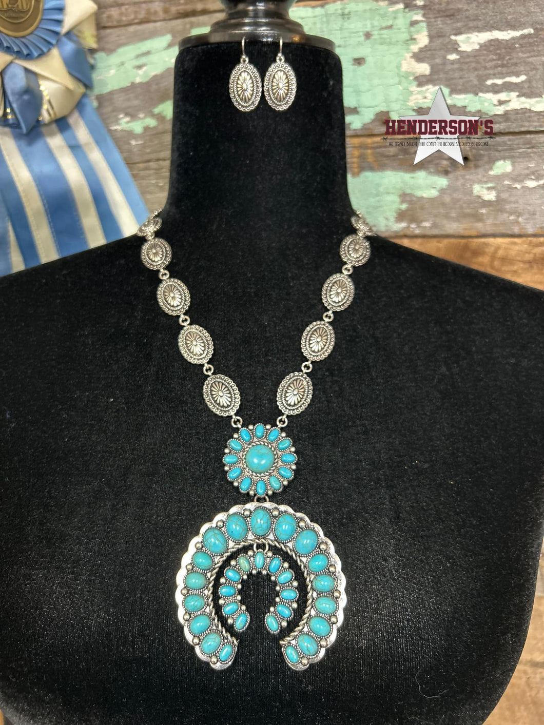 Western Squash Blossom & Concho Necklace Set - Henderson's Western Store