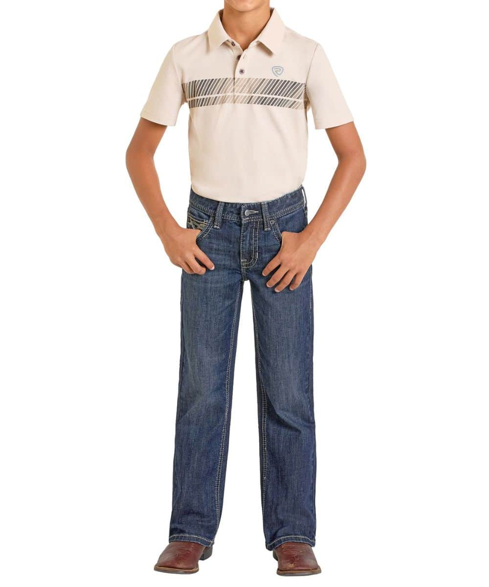 Boy's BB Gun Regular Jeans ~ Two Tone Stitch Pocket by Rock & Roll