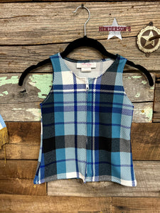 Load image into Gallery viewer, Blue Plaid Youth &quot;Mini&quot; Vest - Henderson&#39;s Western Store