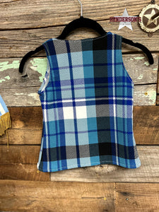 Load image into Gallery viewer, Blue Plaid Youth &quot;Mini&quot; Vest - Henderson&#39;s Western Store