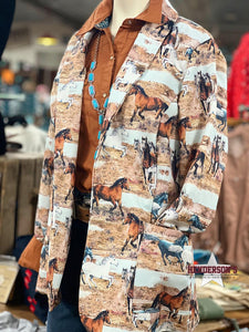Load image into Gallery viewer, Horse Print Blazer - Henderson&#39;s Western Store