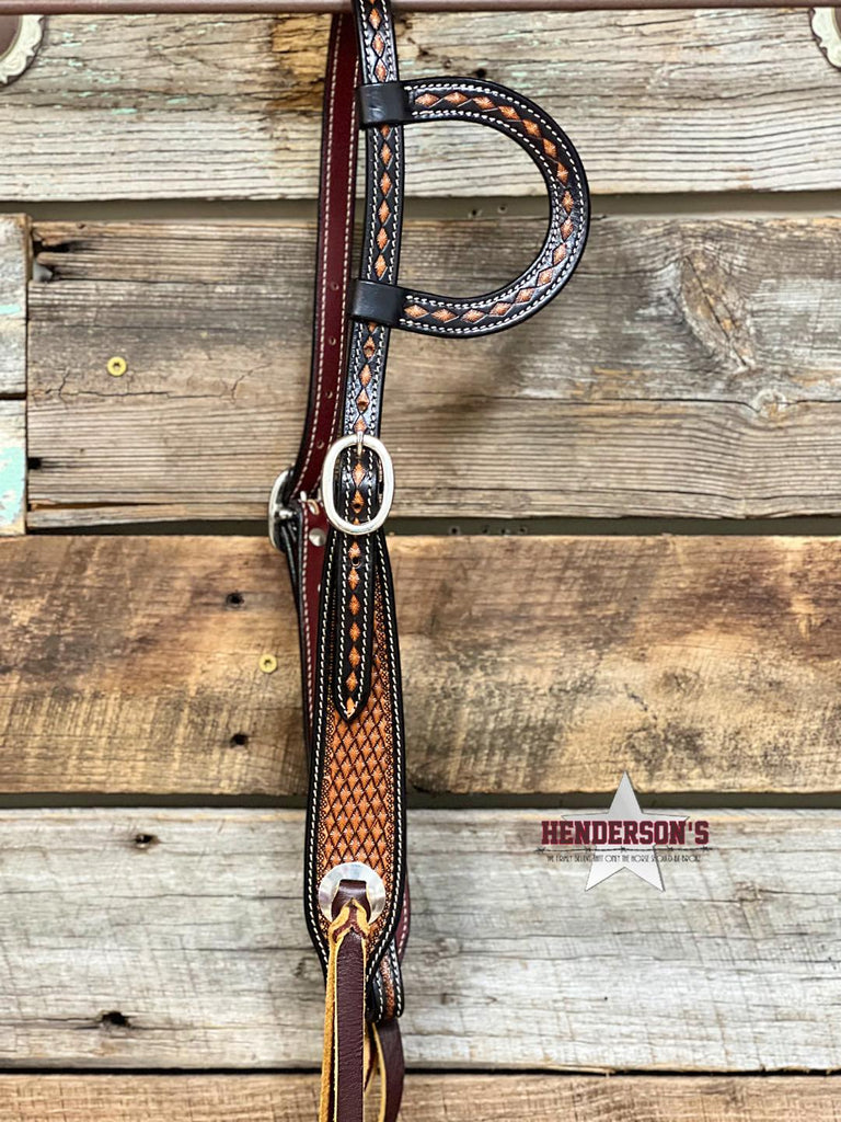 Two Tone Tooled One Ear Headstall - Henderson's Western Store