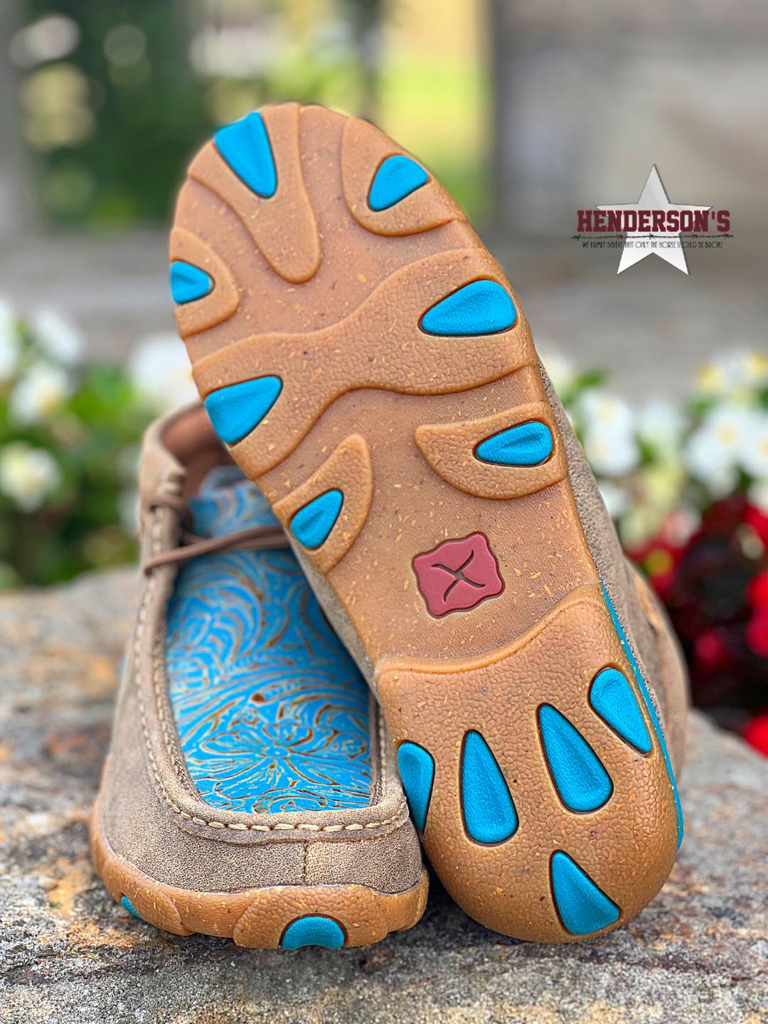 Chukka Driving Moc by Twisted X ~ Turquoise Tooled | Henderson's