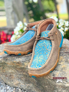 Load image into Gallery viewer, Chukka Driving Moc by Twisted X ~ Turquoise Tooled - Henderson&#39;s Western Store