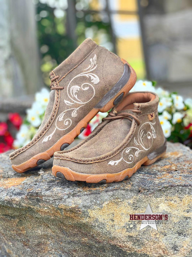 Chukka Driving Moc by Twisted X ~ Ivory Scroll - Henderson's Western Store