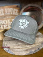 Ariat Logo Flexfit 101 Ball Cap ~ Heather Grey - Henderson's Western Store