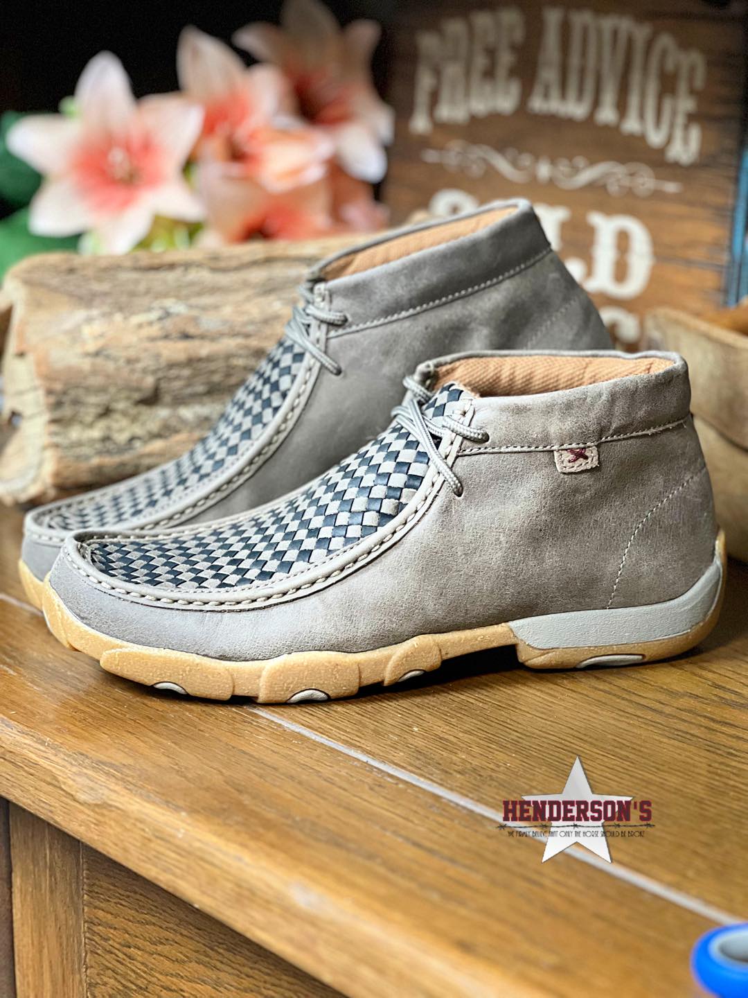 Men's Chukka Driving Moc ~ Grey & Black - Henderson's Western Store