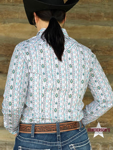Load image into Gallery viewer, Ladies Rough Stock ~ Turquoise Aztec Print - Henderson&#39;s Western Store