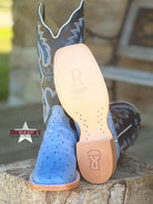 Denim Bruciato Full Quill Ostrich by R. Watson - Henderson's Western Store