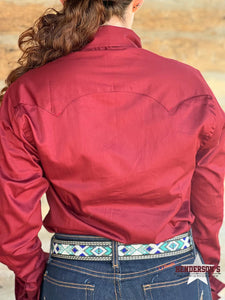 Load image into Gallery viewer, Sateen Solid Shirts ~ Burgundy - Henderson&#39;s Western Store