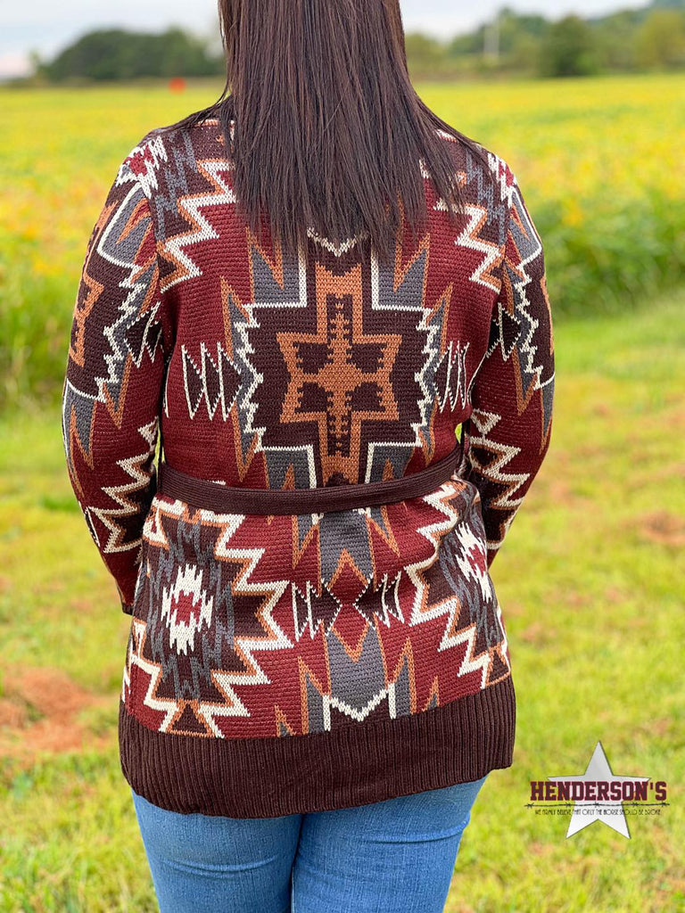 Ladies Aztec Robe Sweater by Powder River - Henderson's Western Store