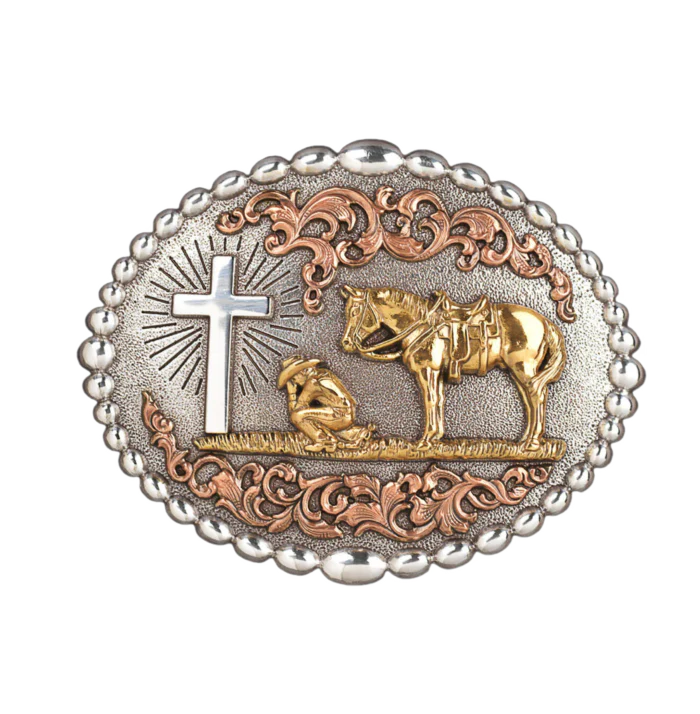 Gold Praying Cowboy Belt Buckle - Henderson's Western Store