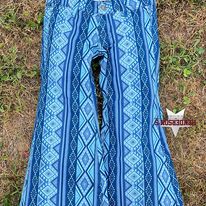 Girl's  Aztec Button Flare by Rock & Roll ~ Blue - Henderson's Western Store