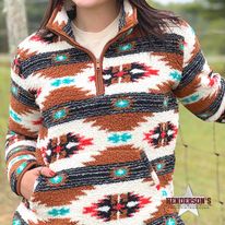 Ladies Wrangler Retro Sherpa Pullover ~ Cream - Henderson's Western Store