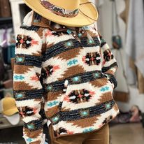 Ladies Wrangler Retro Sherpa Pullover ~ Cream - Henderson's Western Store