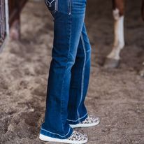 Girl's Violet Trouser Jeans ~ Indigo W/Silver - Henderson's Western Store