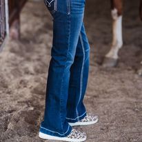 Load image into Gallery viewer, Girl&#39;s Violet Trouser Jeans ~ Indigo W/Silver - Henderson&#39;s Western Store