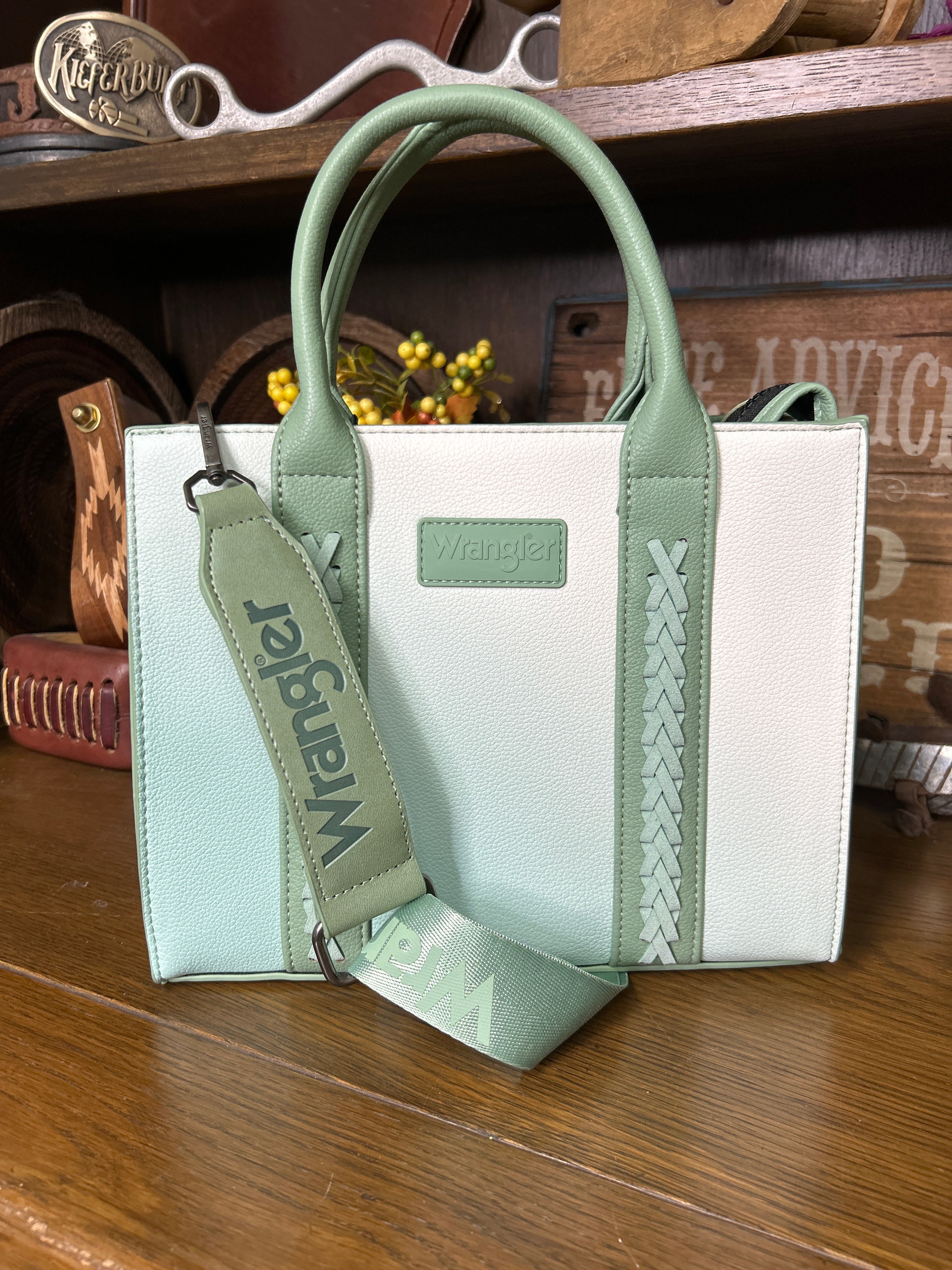 Wrangler Ombre Western Tote/Crossbody ~ Lime - Henderson's Western Store