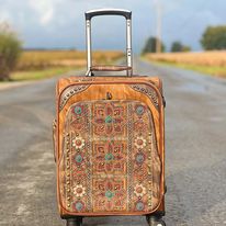Load image into Gallery viewer, Floral Embroidered Carry-On Luggage - Henderson&#39;s Western Store