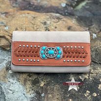 Load image into Gallery viewer, MW Concho Wallet ~ Khaki - Henderson&#39;s Western Store