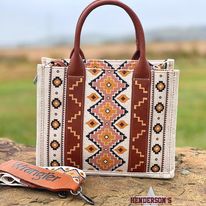 Load image into Gallery viewer, Wrangler Southwest Print Tote ~ Beige - Henderson&#39;s Western Store