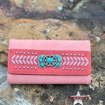 Load image into Gallery viewer, MW Concho Wallet ~ Pink - Henderson&#39;s Western Store