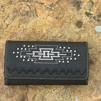 MW Aztec Wallet ~ Black | Henderson's Western Store