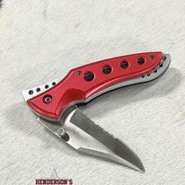 Circle SH Folder Knife ~ Red - Henderson's Western Store