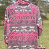 Load image into Gallery viewer, Ladies Aztec 1/4 Zip Pullover by Powder River ~ Hot Pink - Henderson&#39;s Western Store