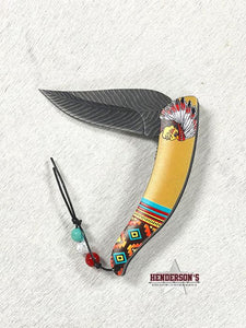 Load image into Gallery viewer, Aztec Pattern Knife - Henderson&#39;s Western Store