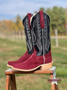 Rhubarb Roughout Cowhide Boots by R.Watson - Henderson's Western Store