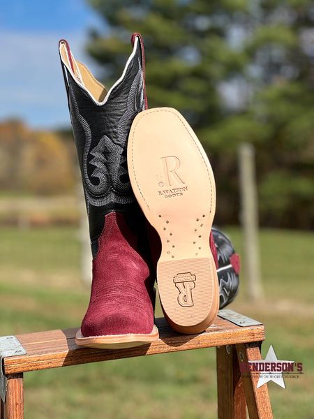 Rhubarb Roughout Cowhide Boots by R.Watson - Henderson's Western Store