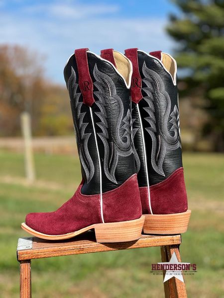 Rhubarb Roughout Cowhide Boots by R.Watson - Henderson's Western Store