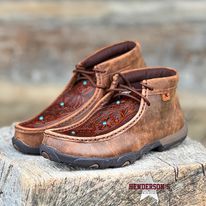 Load image into Gallery viewer, Chukka Driving Moc by Twisted X ~ Tooled Flower - Henderson&#39;s Western Store