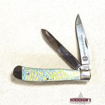Circle SH Folder Knife ~ White Shimmer - Henderson's Western Store