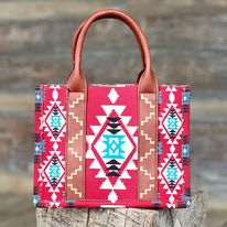 Load image into Gallery viewer, Wrangler Southwest Print Tote ~ Burgundy - Henderson&#39;s Western Store