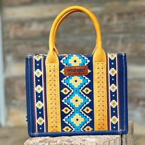 Load image into Gallery viewer, Wrangler Southwest Print Tote ~ Mustard - Henderson&#39;s Western Store
