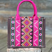 Load image into Gallery viewer, Wrangler Southwest Print Tote ~ Hot Pink - Henderson&#39;s Western Store