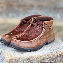 Load image into Gallery viewer, Chukka Driving Moc by Twisted X ~ Tooled Flower - Henderson&#39;s Western Store